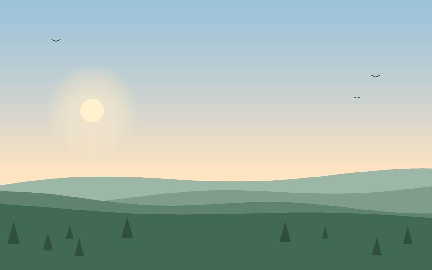 Ilustração de uma paisagem