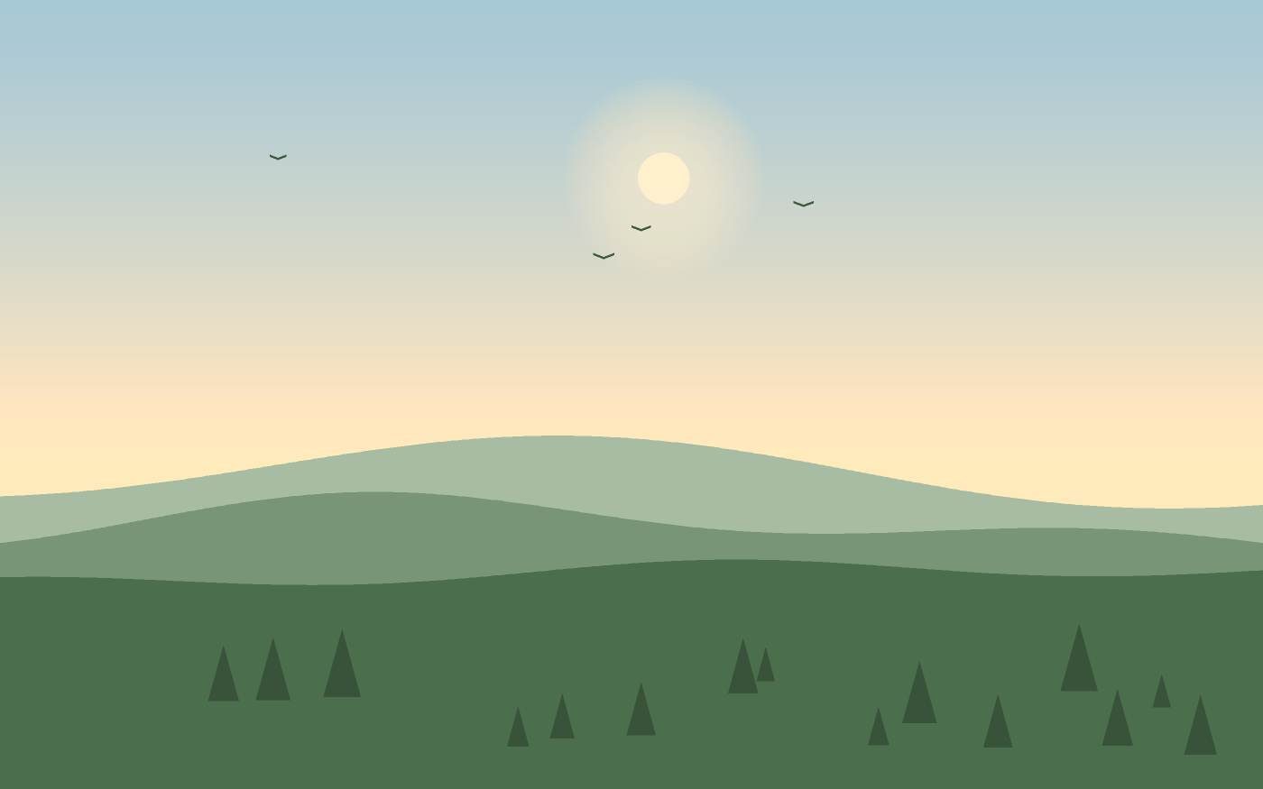 Ilustração de uma paisagem